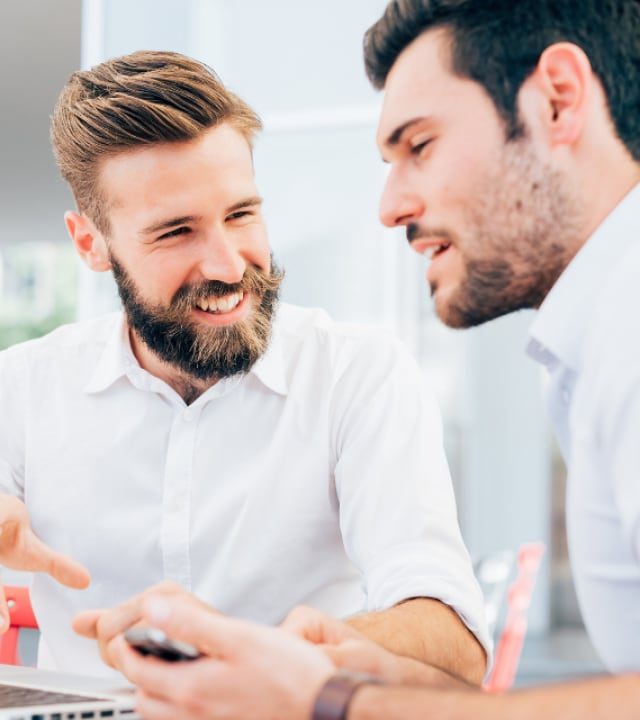 business men laughing